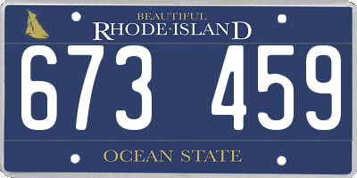 RI license plate 673459