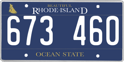 RI license plate 673460