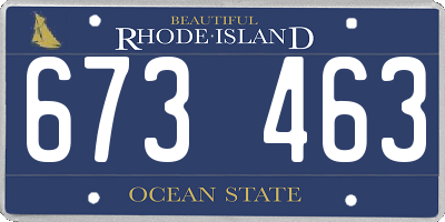 RI license plate 673463