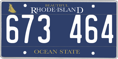 RI license plate 673464