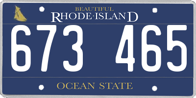 RI license plate 673465