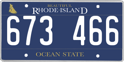 RI license plate 673466