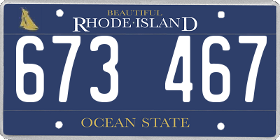 RI license plate 673467