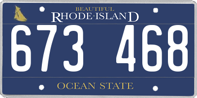 RI license plate 673468