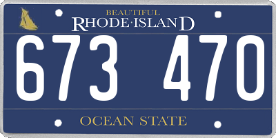 RI license plate 673470