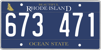 RI license plate 673471
