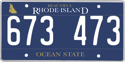 RI license plate 673473