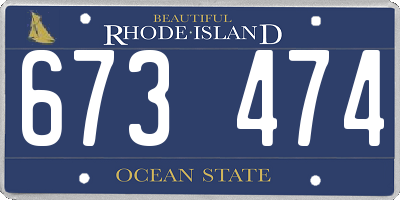 RI license plate 673474