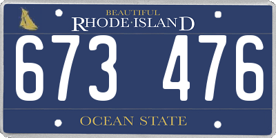 RI license plate 673476