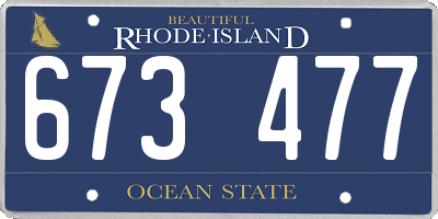 RI license plate 673477