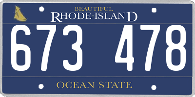RI license plate 673478