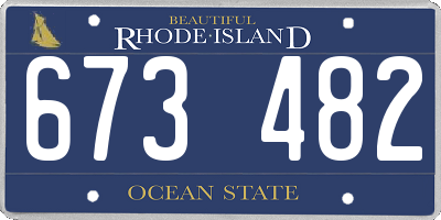 RI license plate 673482