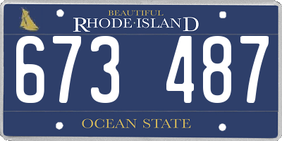 RI license plate 673487