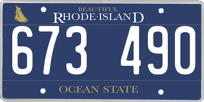 RI license plate 673490