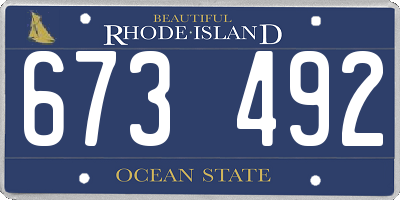 RI license plate 673492