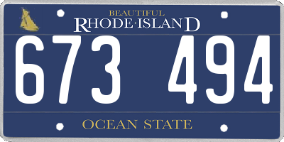 RI license plate 673494