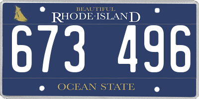 RI license plate 673496
