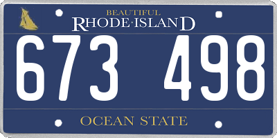 RI license plate 673498