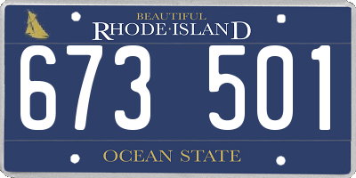 RI license plate 673501
