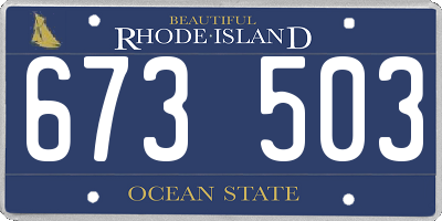 RI license plate 673503