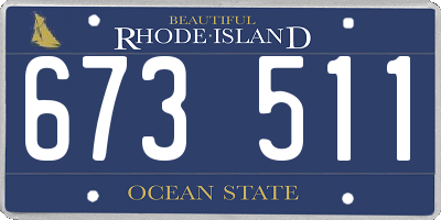 RI license plate 673511