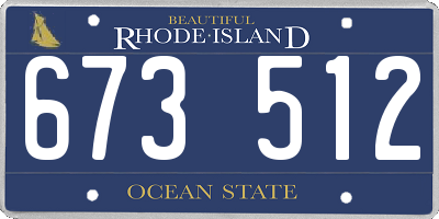 RI license plate 673512