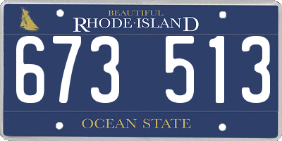 RI license plate 673513