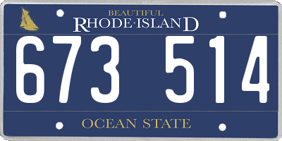 RI license plate 673514