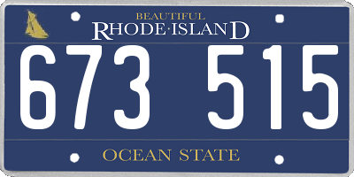 RI license plate 673515