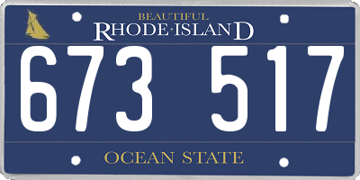 RI license plate 673517