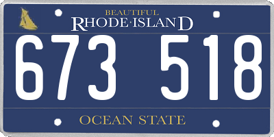 RI license plate 673518