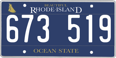 RI license plate 673519