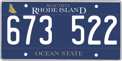 RI license plate 673522