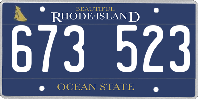 RI license plate 673523