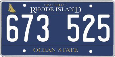 RI license plate 673525