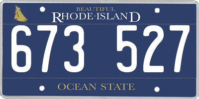 RI license plate 673527