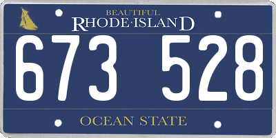 RI license plate 673528