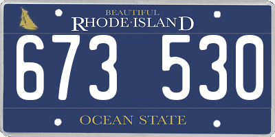 RI license plate 673530