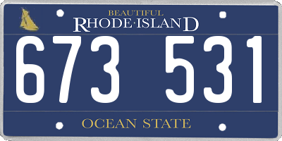 RI license plate 673531
