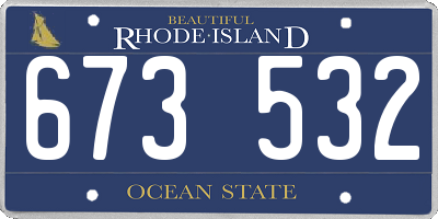 RI license plate 673532
