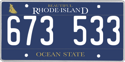 RI license plate 673533