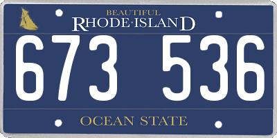 RI license plate 673536