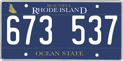 RI license plate 673537