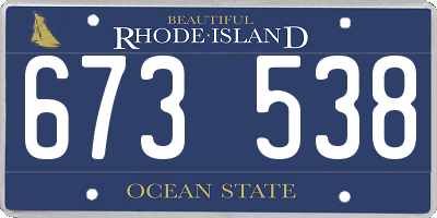RI license plate 673538