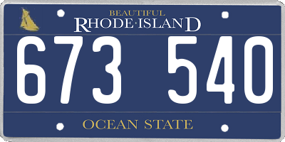 RI license plate 673540