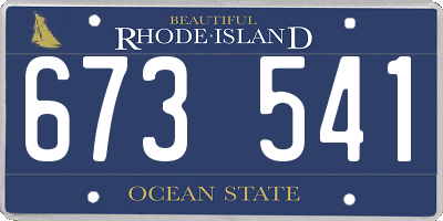 RI license plate 673541