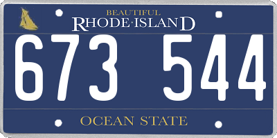 RI license plate 673544