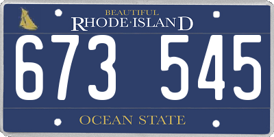RI license plate 673545
