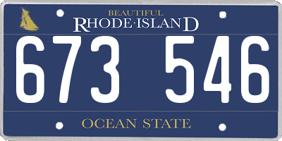 RI license plate 673546