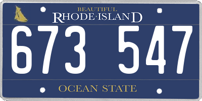 RI license plate 673547